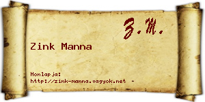 Zink Manna névjegykártya
